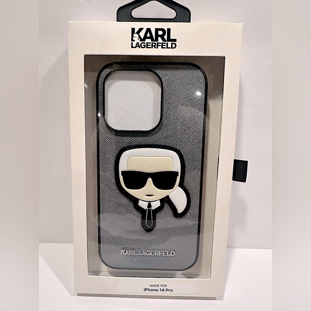 Karl Lagerfeld Black Silver  iPhone 14 Pro Case